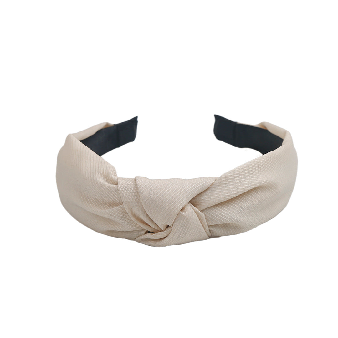 Wholesale Solid Color Knotted Fabric Wide Edge Headband